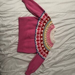 Girls Pink Fair Isle Sweater | Size 5T (XS)